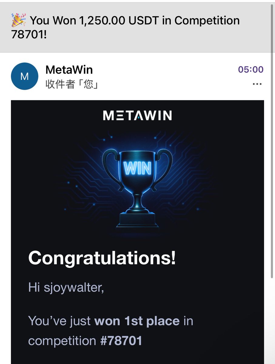 sparkjoywalter's tweet photo. Won this $1250 prize by free fund… what a magical email! 
Thank you @MetaWin @Skelhorn ! https://t.co/1ebVT1Xxvh