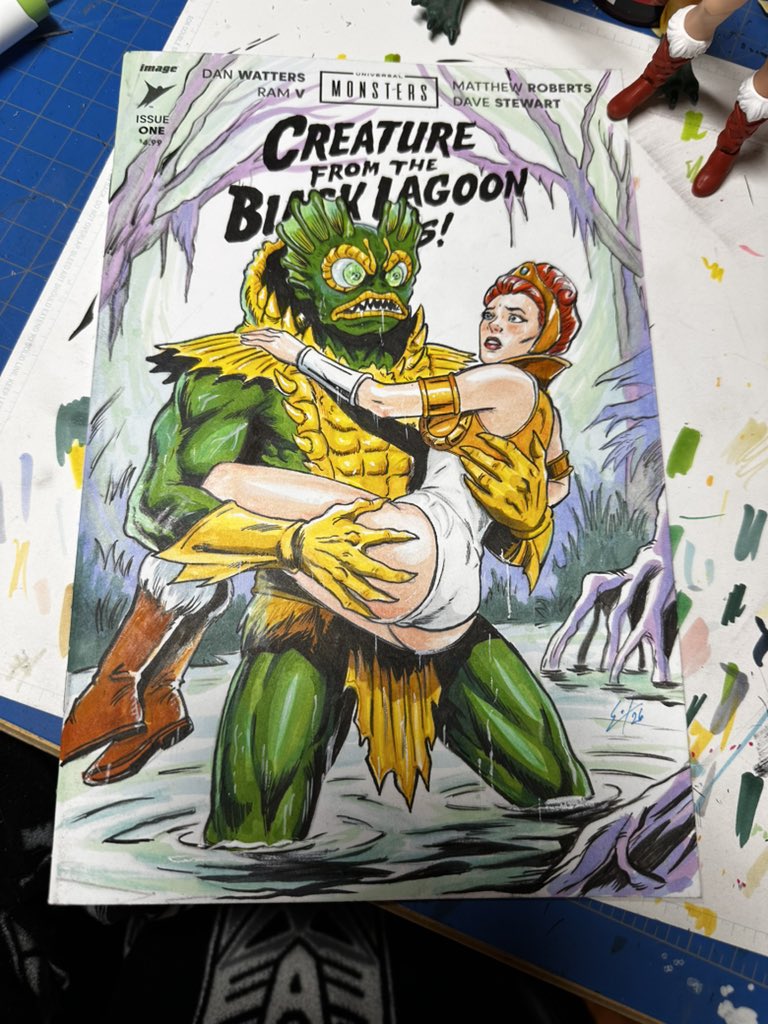 DreadedDinosaur's tweet photo. Guess I’ll share this sketch to celebrate the @mastersmovie movie. I really hope we get a sequel. I want to see Merman! https://t.co/61R20xqHoa