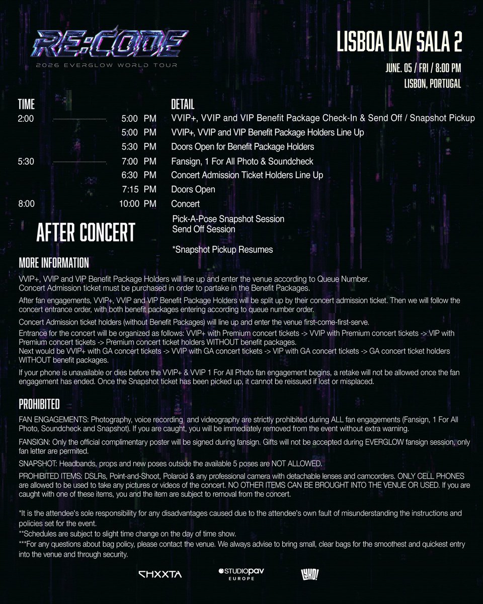 Lisbon #FOREVER 🇵🇹 please save your concert day schedule! Benefit ...