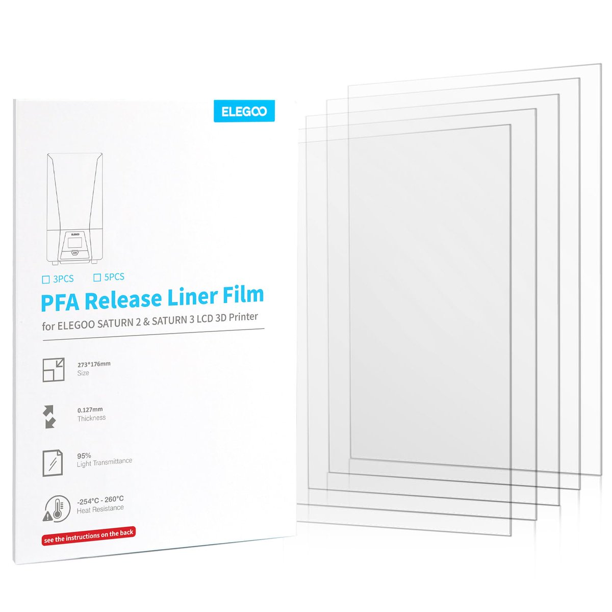 purchorders's tweet photo. Someone just bought ELEGOO 5PCS PFA Release Liner Film for Saturn 2/8K/3/4/4 ... for $32.76 USDC with crypto! 🛒✨ https://t.co/RD6o06csQg