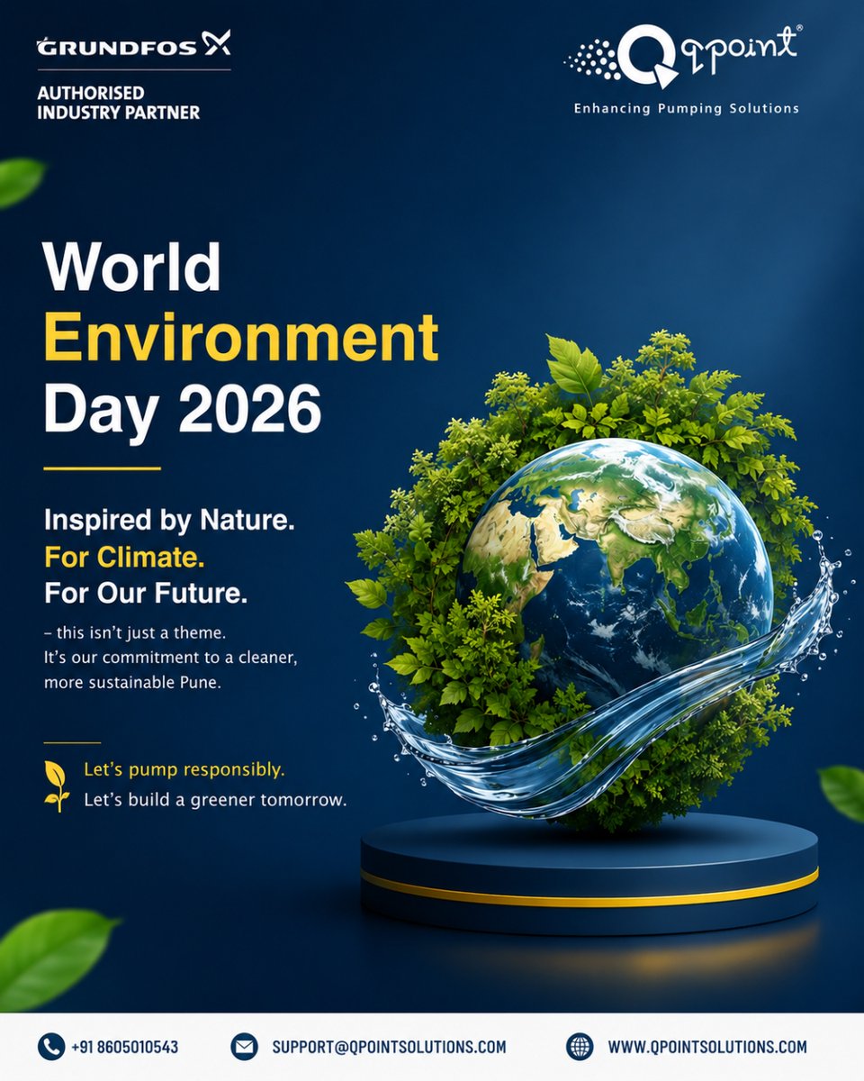 qpointpune's tweet photo. World Environment Day 2026

This #WorldEnvironmentDay, we're not just moving water - we're moving towards a greener tomorrow.

🌱 Inspired by Nature. For Climate. For Our Future.

📞 Call us: +91 8605010543
🌐 Visit: https://t.co/tsmKXM0vrz https://t.co/BaEYEusvkH