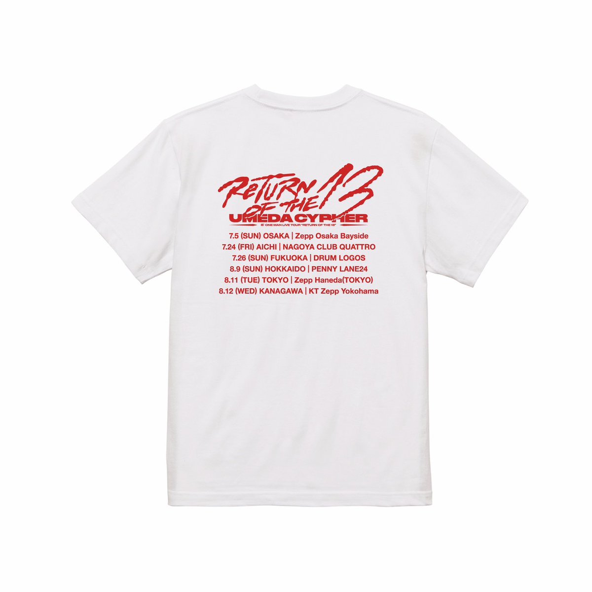 umeda_cypher's tweet photo. /／
🔊NEW GOODS‼
\＼

「RETURN OF THE 13」のTOURビジュアルTシャツが販売スタート！

■ROT13 TOUR S/S Tee
price：￥6,000
color：BLACK / WHITE
size：M / L / XL

■Official Goods Store
https://t.co/XIPDGQ04Zg

LIVE会場では6/6(土)「ミリオンロックフェスティバル」より販売開始！

#ROT13 https://t.co/hosPFsgaQb
