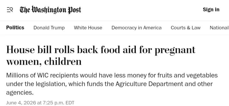 covie_93's tweet photo. The pro-life party wants to starve pregnant women and children. https://t.co/c70NETTG7n