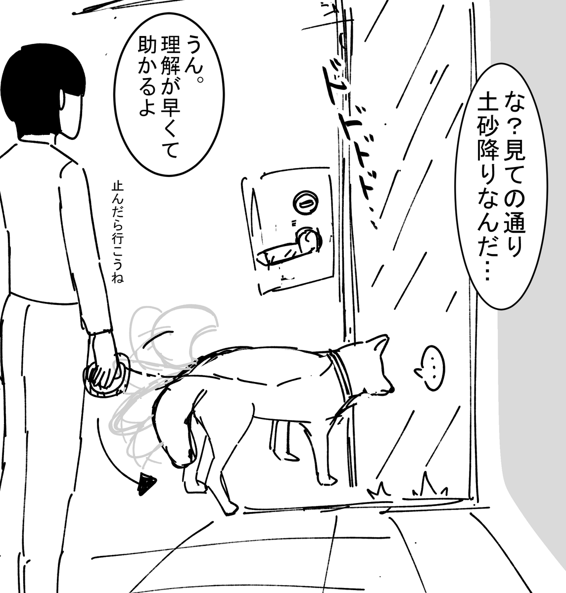 2deltapeace's tweet photo. うちの犬は外の景色を見せると諦めてくれましたね…（尻尾が下がる） https://t.co/wjJUqM2kly