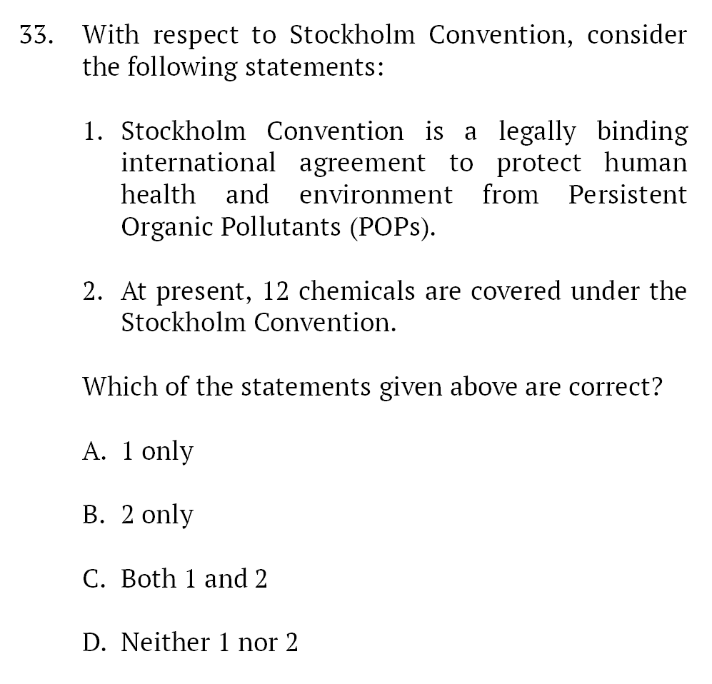 mbtupsc's tweet photo. 𝐄𝐍𝐕𝐈𝐑𝐎𝐍𝐌𝐄𝐍𝐓 𝐏𝐑𝐀𝐂𝐓𝐈𝐂𝐄 𝐐𝐔𝐄𝐒𝐓𝐈𝐎𝐍

With respect to Stockholm Convention, consider the following statements:

#𝐔𝐏𝐒𝐂𝟐𝟎𝟐𝟔 #𝐂𝐀𝐏𝐅 #𝐍𝐃𝐀 #𝐂𝐈𝐒𝐅 #𝐂𝐃𝐒 https://t.co/nHbEYoWXVS