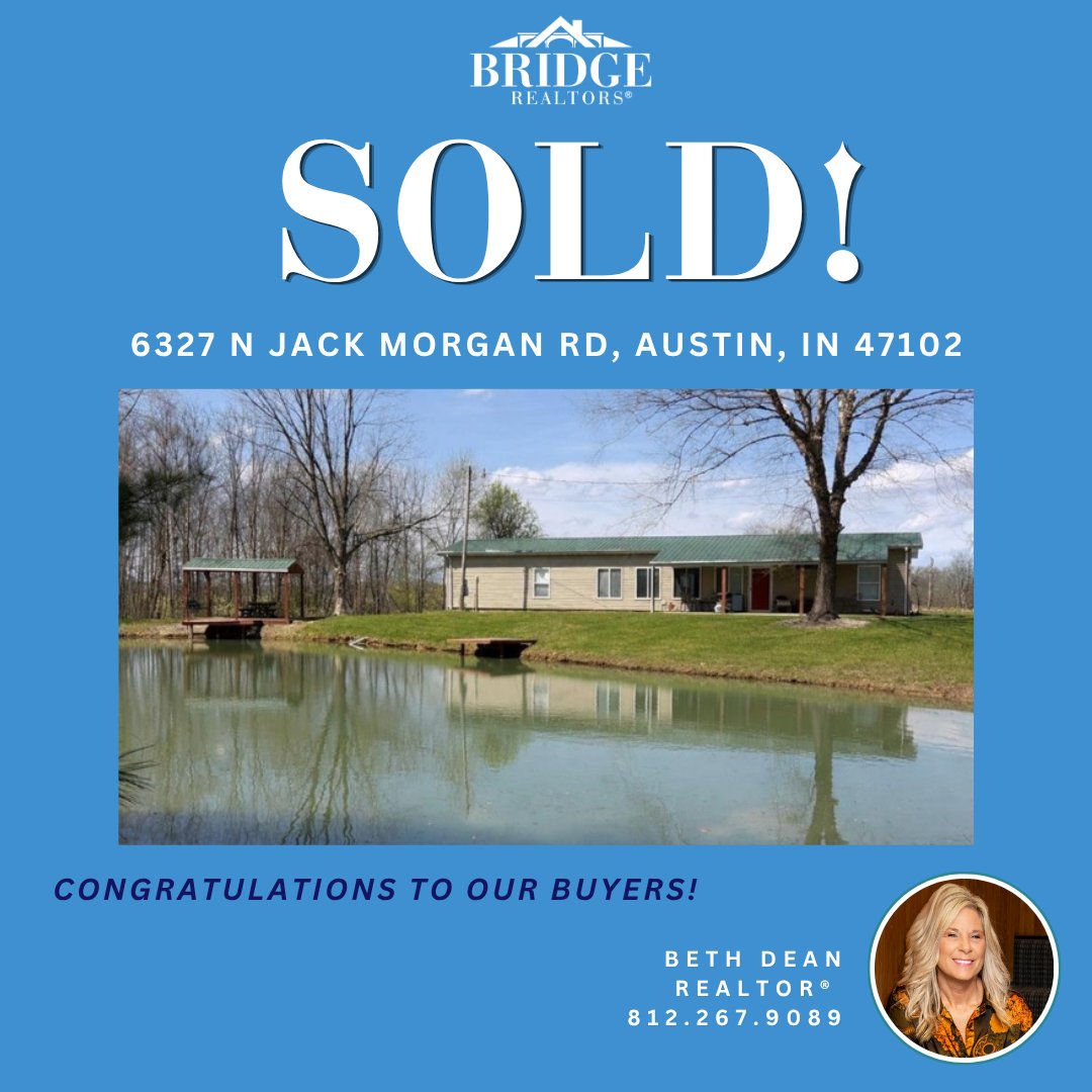 BridgeRealtors's tweet photo. SOLD 👏

📍6327 N Jack Morgan Rd
Austin, IN 47102

Congratulations to our buyers! 🎉

Contact us today to start your real estate journey!

🏡Bridging the gap between buyer &amp; seller!
⭐Established 2015
📲812-903-0340
🌐Link in Bio @BridgeRealtors

#BRrealtors #bridgeteam #sold https://t.co/FMCJ9jxvFf