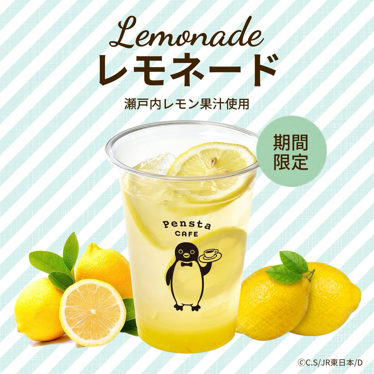 Pensta_JRCross's tweet photo. \ Pensta カフェエリア商品のご紹介 / 　
暑い日にぴったり！🌞
すっきり爽やかなレモネードはいかがですか？🍋✨
レモンのほどよい酸味とやさしい甘さで、気分もリフレッシュ♪
お買い物やお仕事の合間のひと息におすすめです💁‍♀️
みなさまのご来店をお待ちしております！

🍋レモネード🍋
Rサイズ：580円(税込)
Lサイズ：680円(税込)