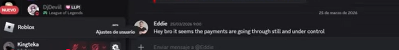 JessLujn14's tweet photo. @AlexLujanCarrio @kickespanol @kick @StakeEddie @ABZ_96 @PoliciaPeru @FiscaliaPeru @MimpPeru por las weas es ese cerdo se para hablando con eddie por discord hasta le escribe para perdir ahumento de kcip y eddie le sube mas el kcip como buen cpp https://t.co/BsoUizfZJi