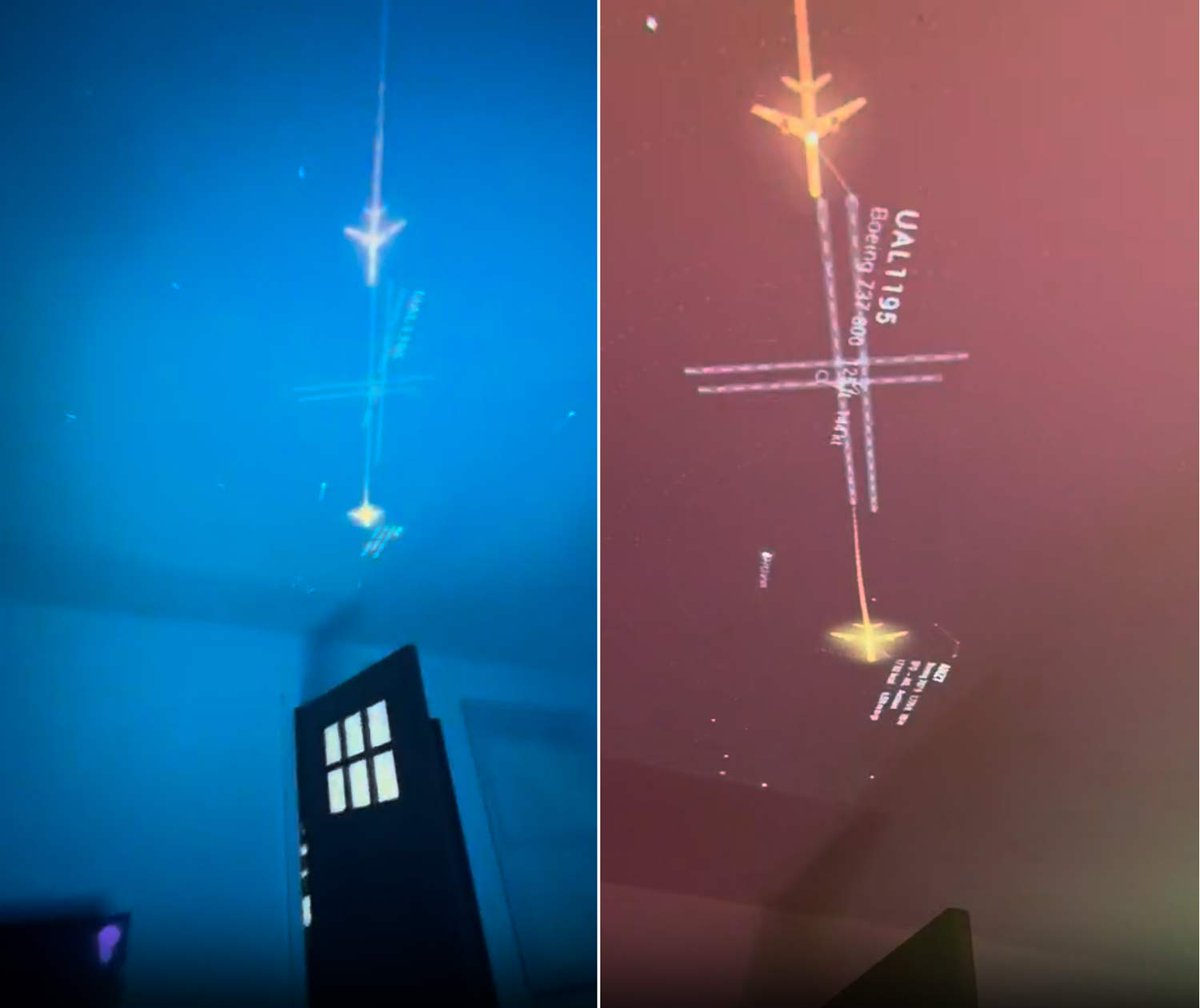 rtlsdrblog's tweet photo. SkyLight Ceiling: Projecting Live ADS-B Aircraft Positions Onto your Ceiling https://t.co/i8oCAGBz3n https://t.co/rVFFlo4lA1