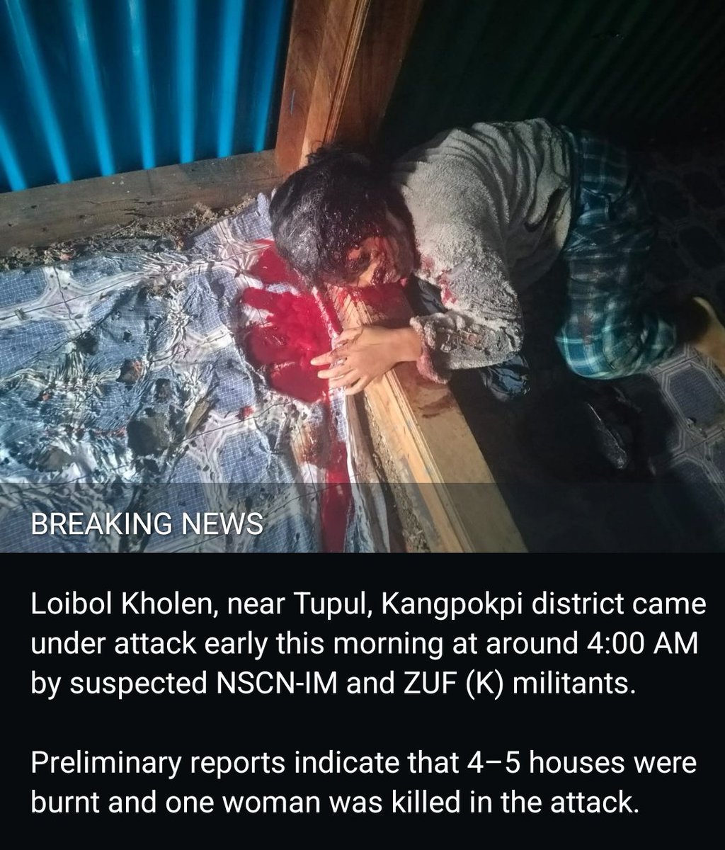 SeiminDoungel_'s tweet photo. At around 4 AM today, heavily armed NSCN-IM and its proxy ZUF(Kamson) descended upon Loibol Khullen Kuki Village, Kangpokpi killing 3 villagers including a couple Mr. Letkhongam Haokip & Mrs. Tinmary Haokip, one villager Mr. Jangminlal Haokip and burning down 7 homes to aahes. Even when Kuki-Zo's victimhood reached this extreme height, as always, no frenzied reaction and no act of sympathy will follow from the Govt. @YKhemchandSingh highlighting the importance of the Kuki Separate Administration.

Has the NSCN-IM and its proxy been granted a 'licence to kill' by @HMOIndia? After killing the 3 Kuki-Zo Baptist pastors they went on a targeted killing spree upon the Kuki people. What glory and honour is there in killing unarmed civilians? This is nothing but an act of extreme cowardice. If you have the guts, attack our fighters. if not our SoO, at least the Kuki Village Volunteers. Tangkhul cowards!
@manipur_police

#TangkhulAttrocities
#NSCN_IM_Atrrocities
#TangkhulWarcrime
@morungexpress05
@the_hindu @IndiaTodayNE @NEIndiaInsights @ANI @PTI_News @htTweets