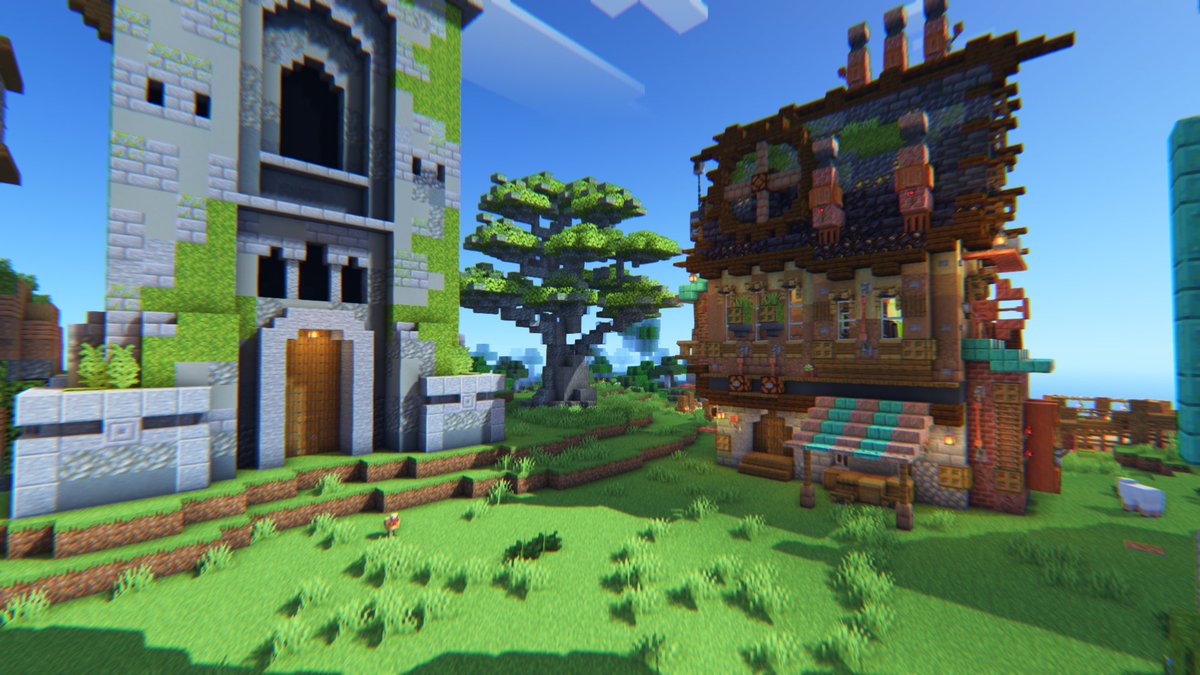 lukipoppy's tweet photo. ajustei e fiz minha primeira arvore custom do outro lado da torre #Minecraftbuilds https://t.co/7Ijg19mq37