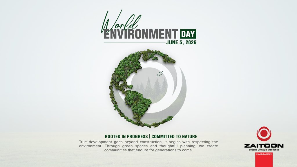 Zaitoon_Group's tweet photo. This Environment Day, let’s build greener communities and a brighter future for generations to come. 🌱

#WorldEnvironmentDay #GoGreen #SustainableLiving #ZaitoonGroup #GreenFuture #EnvironmentDay https://t.co/U0BNfqArNh