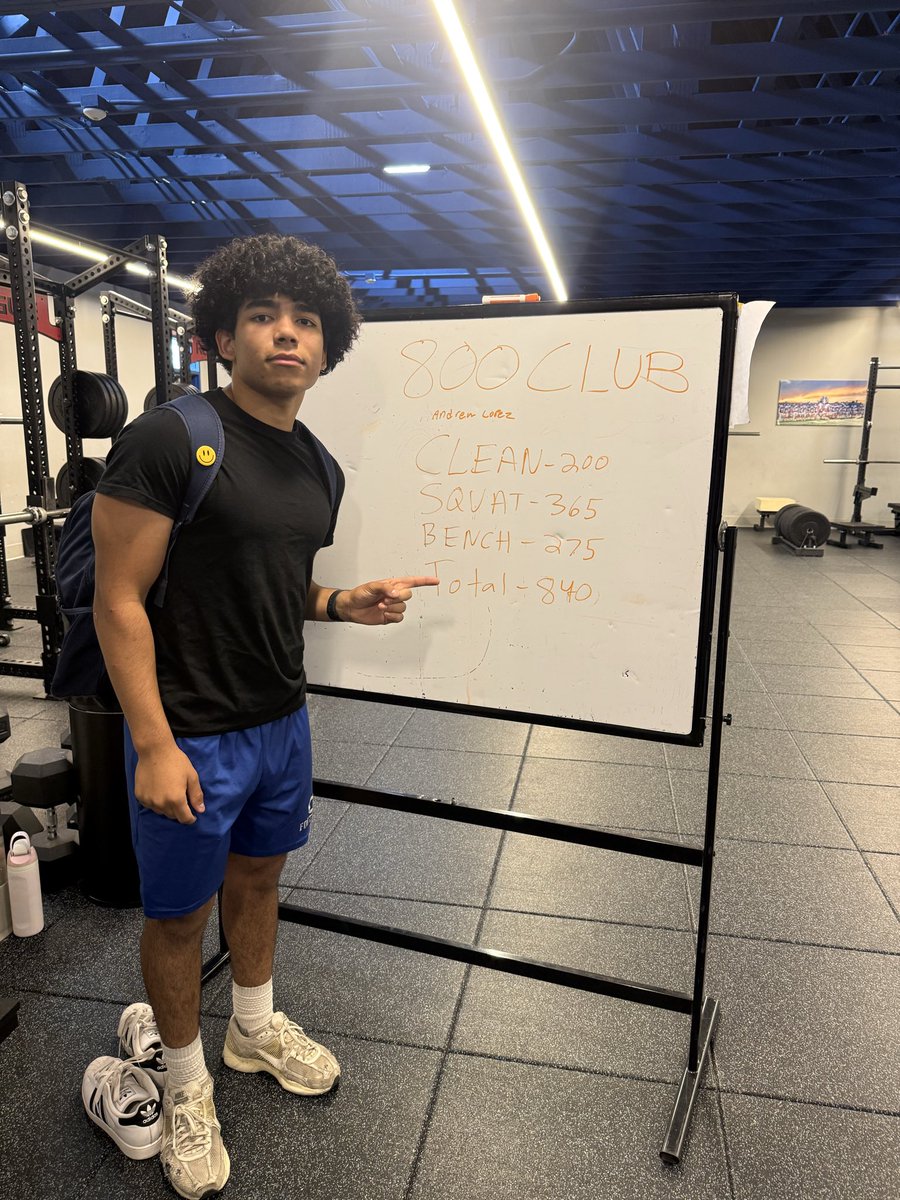 GburyStrength's tweet photo. High School Sophomore Andrew Lopez earning his way into the 800 club.

Clean - 200
Squat - 365
Bench - 275
Total - 840

@GHS_Gridiron https://t.co/TAdR4YlRc1