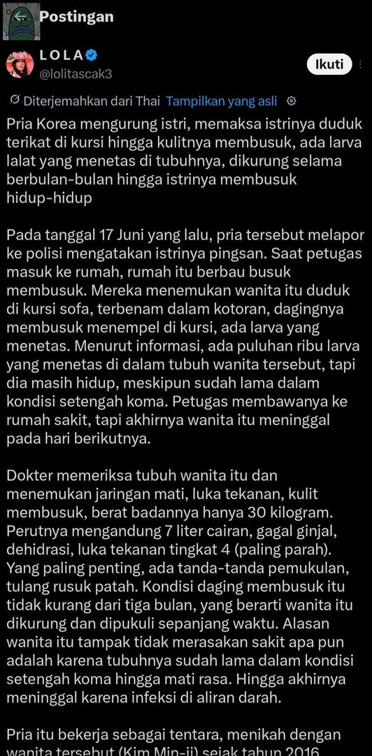 tanyarlfes's tweet photo. 💚 TW // Disgusting

Berita yg lagi menggemparkat Korea. Gakuat bgt bacanya
lemes, mual, emosi jadi satu. Aku bacanya dari akun thai ini yg vers di translet otomatis ini. Sumpah gila si ini lakik iblis bgttt cuihh 🤮🤮🤮

Coba dah kalian baca fullnya 😭 https://t.co/wcd27mbn8d