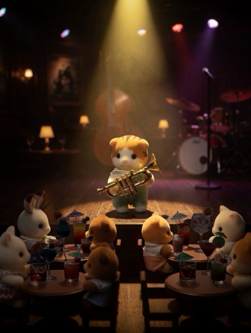 pag_pag's tweet photo. 【シルバニアファミリージャズクラブ🎷】

サビに同じフレーズを繰り返さずに即興で吹く演奏が人気です🎶 https://t.co/jSWGJo5LbJ