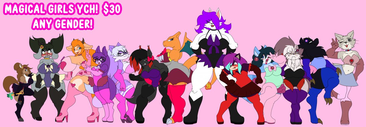 Burrboun's tweet photo. The Magical girl lineup keeps growing and its still avaiable for anyone who wants to join!

Any gender is welcome! https://t.co/4gTo9C7KiI