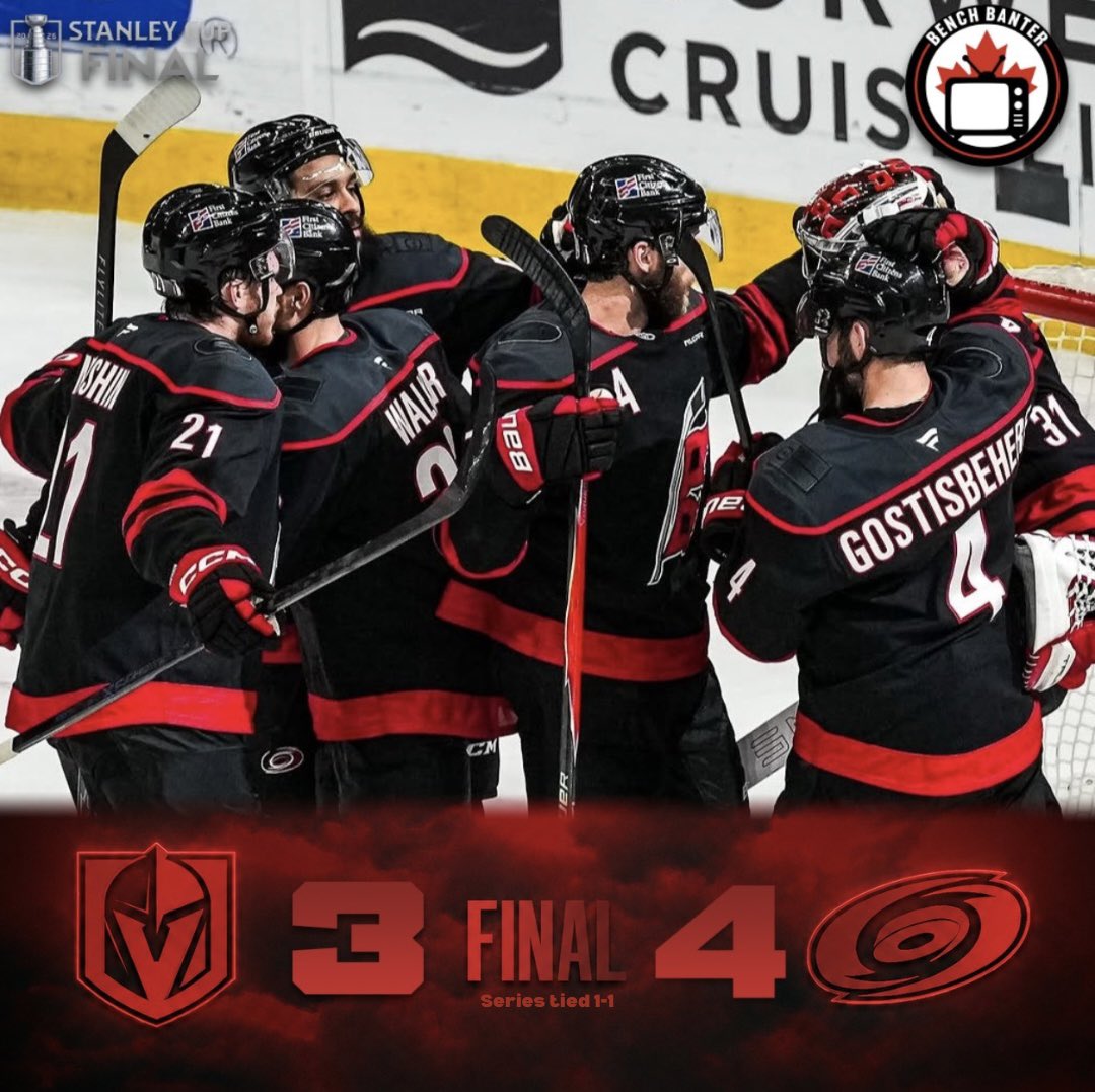 BenchBanterTV's tweet photo. CAROLINA COMPLETES THE COMEBACK TO EVEN THE SERIES IN THE SCF!! 

#ForgedInGold #SoundTheSiren https://t.co/J1Oj0jfMot