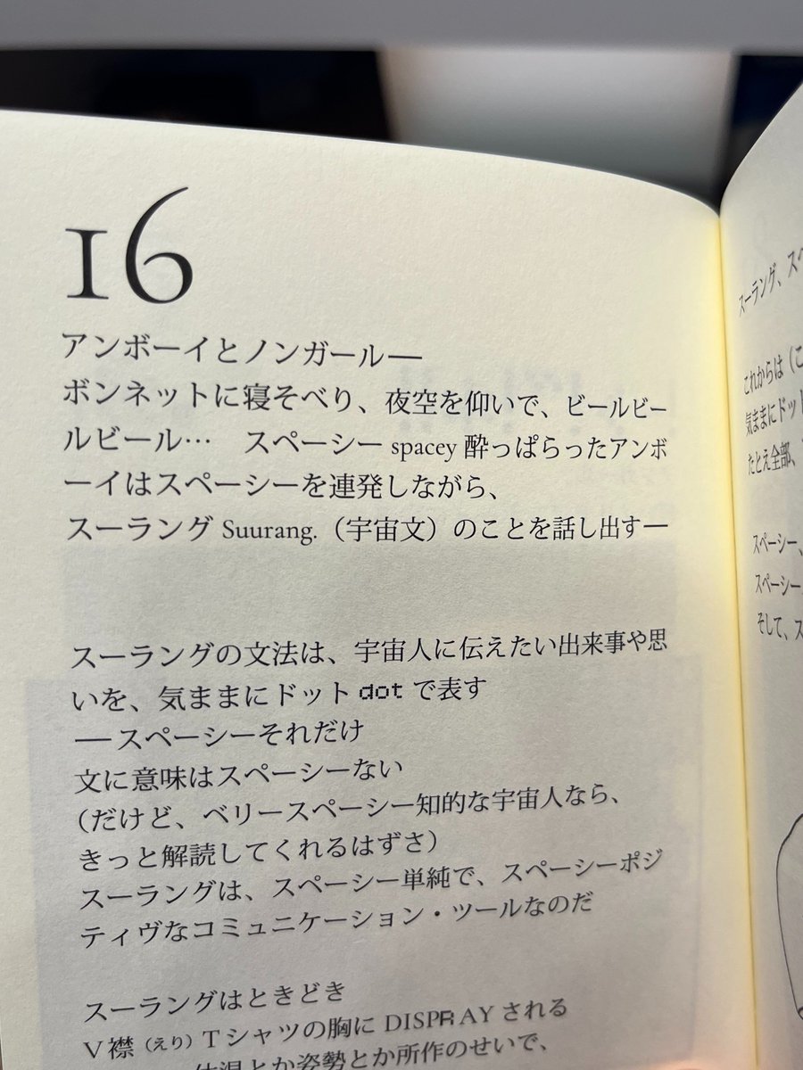 2dawn's tweet photo. 新刊の『MEMO IES』は「スーラング（Suurang.）」=宇宙文（!?）文体につき『ノーバディ～』よりアブストラクトマシマシ、「？？？？」多め。それでもやっぱり最後にはジーンときちゃう。どういうこと。 https://t.co/a49ywZvsNd