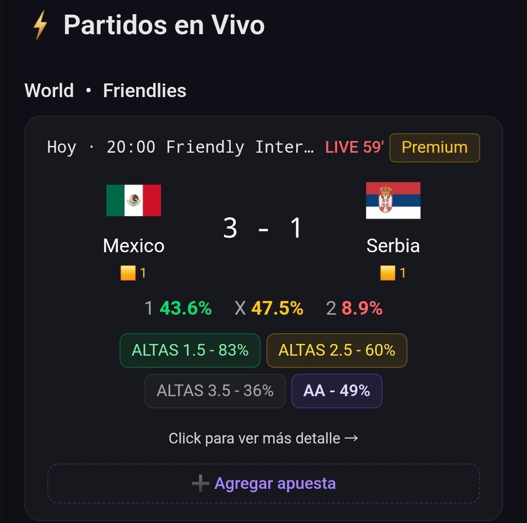 mizudoragoon's tweet photo. 🇲🇽 México cierra con broche de oro nuestras predicciones. 😎

Pronóstico: victoria de México y partido con goles. ✅

🌐 https://t.co/G6wyoHlgSl
🎟️ https://t.co/CdDKhJJn69
Síguenos para más análisis, estadísticas y picks. https://t.co/fhdDzAAV9H