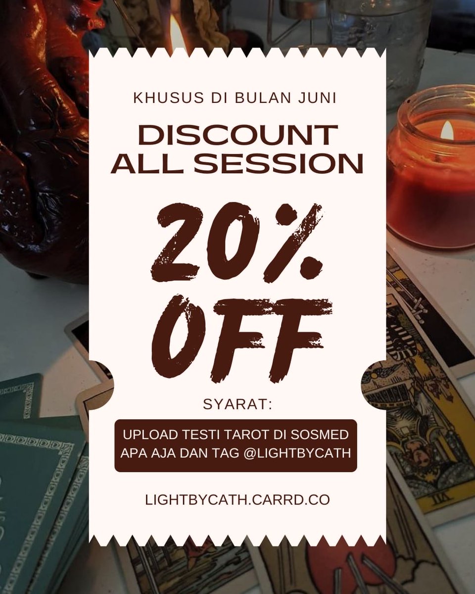 lightbycath's tweet photo. Enjoy 20% off all sessions throughout June! To claim, simply upload your review on any social media and tag @lightbycath. A dedicated safe space and 100% queer-friendly environment for your cosmic journey 🏳️‍✨.

#zonauang scroll ke atas masih ada sesi https://t.co/cgpqRN9vaL