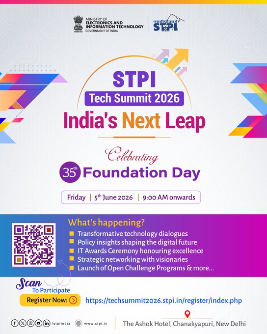 STPIMohali's tweet photo. 🎉 STPI proudly celebrates its 35th Foundation Day today!  We reaffirm our commitment to innovation, inclusion &amp; indigenous technologies for self-reliant, digitally empowered Bharat. 
See the future of digital transformation at #STPITechSummit2026! 
@arvindtw @Shail2108 https://t.co/zaflhluzZz
