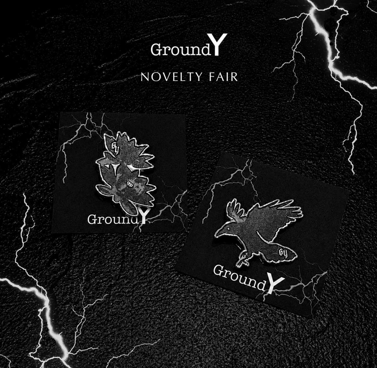 Ground_Y's tweet photo. Ground Y Laforet HARAJUKU  NOVELTY FAIR

6月5日（金）より、Ground Yラフォーレ原宿にて税込33,000円以上ご購入いただいた方に、先着でオリジナルピンズをプレゼントいたします。
デザインにはGround Y 2026 Spring/Summer Collectionに登場した『カラス』と『蓮花』のグラフィックを使用。

この機会にぜひお買い物をお楽しみくださいませ。 

※お一人様1回限りとさせていただきます。
※数量限定のため、なくなり次第終了となります。予めご了承ください。

◤Ground Y ラフォーレ原宿店舗情報◢
東京都渋谷区神宮前1-11-6 ラフォーレ原宿1F
電話番号：03-6455-5277
営業時間：11:00～20:00

#yohjiyamamoto #groundy #ヨウジヤマモト #グラウンドワイ #ラフォーレ原宿