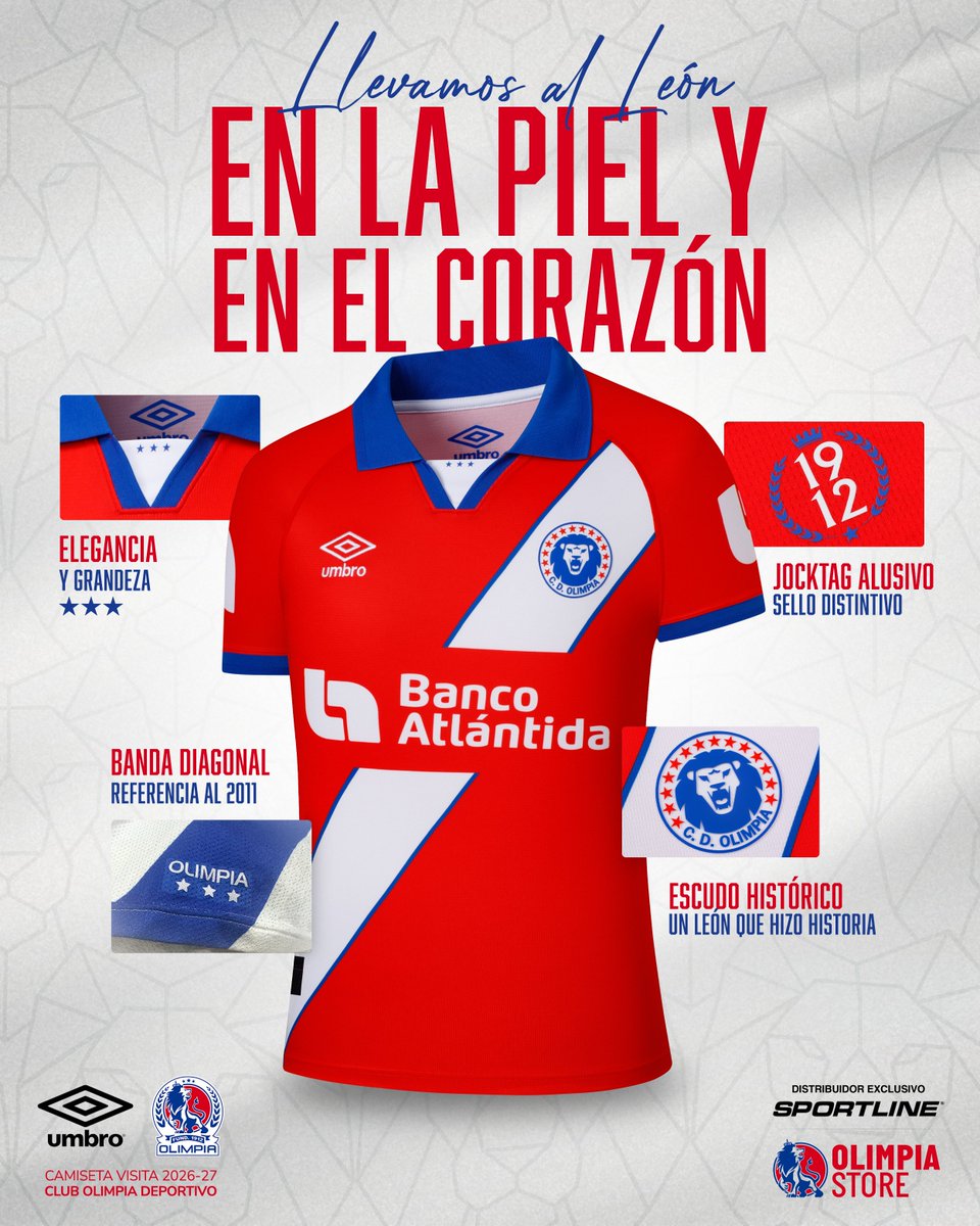 CDOlimpia's tweet photo. Un guiño a la historia, una gloriosa historia. 😉⭐️⭐️⭐️

La nueva camiseta visita Umbro del Club Olimpia Deportivo; disponible en Sportline, https://t.co/84olkM8Zmu y Olimpia Store. https://t.co/P4URHEMTUc