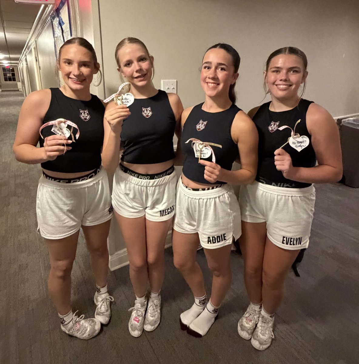 dhs_wolvescheer's tweet photo. Day 1 Gold 🔑’s going to Reese (Sharp Queen 💪), Megan (Character Counts - when no one is watching), Addie -  (Sharp Queen 💪), and Evelyn  (All Heart) Keep shining girls! We love you! #goldenyear #famILY https://t.co/iUDE67fkjn