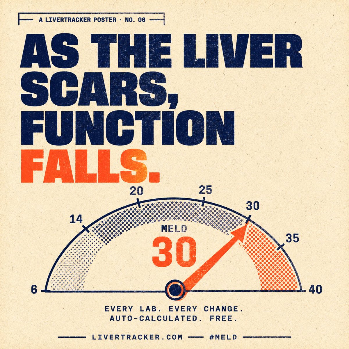 LiverTrackerApp's tweet photo. Liver scarring isn’t just a structural change—it’s a functional one. As fibrosis progresses, liver performance declines, often reflected in rising MELD scores. Early detection matters. #LiverHealth #MELD #Fibrosis https://t.co/ygJumHXTce