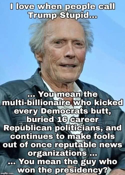 Sassafrass_84's tweet photo. You're darn right, Clint. 

Trump buries them every single time. 

Let him cook. 🔥🔥🔥 https://t.co/SQbVeVclUQ