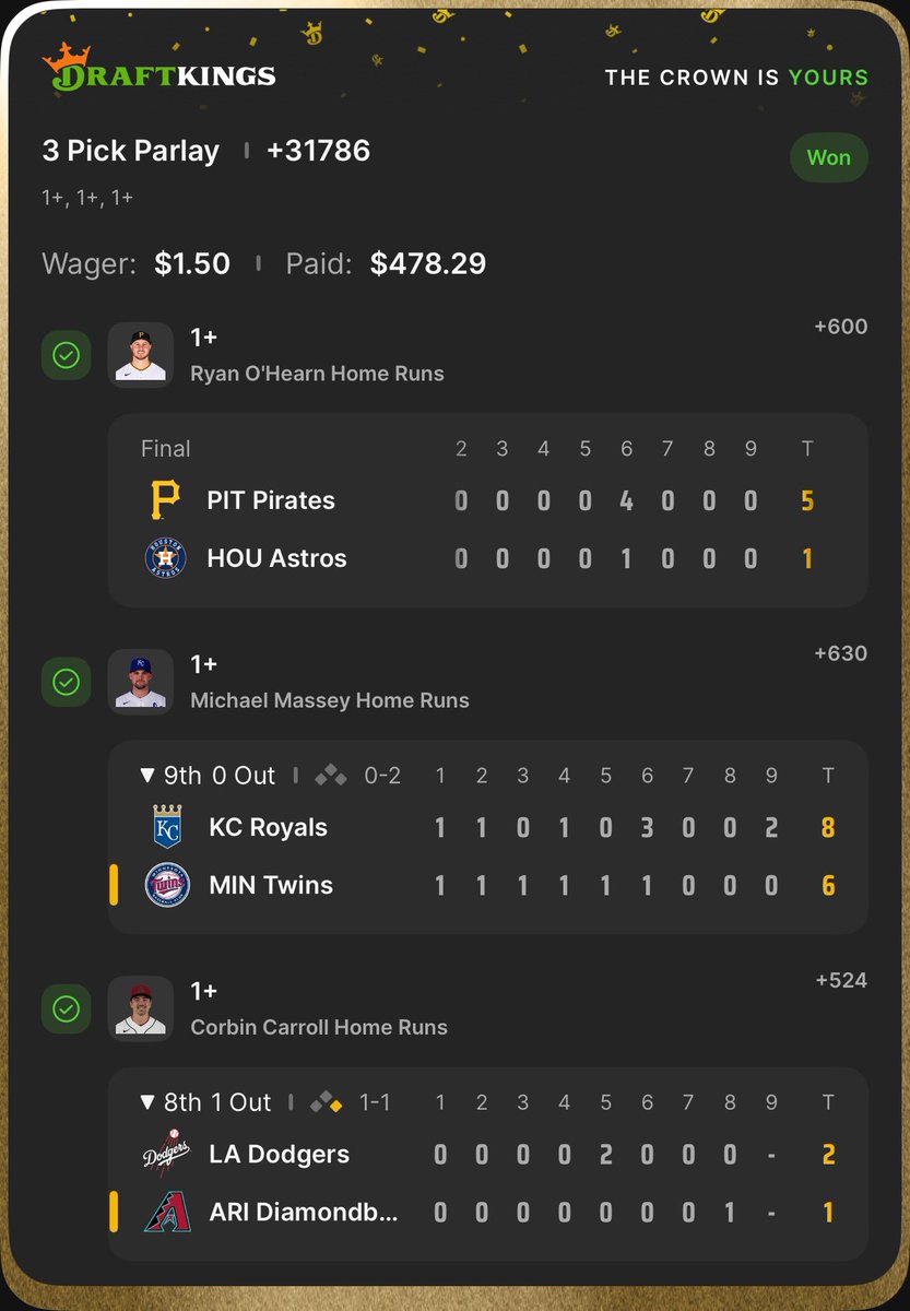 Kay7BA's tweet photo. @MLBHR CORBINNNN LFG https://t.co/HsGv5WWLY5