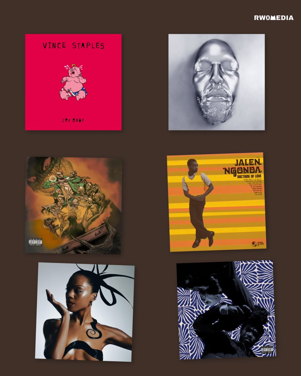 RW0Media's tweet photo. 🚨 This Week's New Album &amp; EP Release.
#NewMusicFriday #RW0media

• Vince Staples - Cry Baby.
• Navy Blue - Sir Render.
• Freddie Gibbs - You Only Die 1nce (Deluxe).
• Jalen Ngonda - Doctrine of Love.
• Latanya Alberto - Seen.
• Thurz &amp; 14KT - THEE IMMACULATE. https://t.co/twftm0D0SC