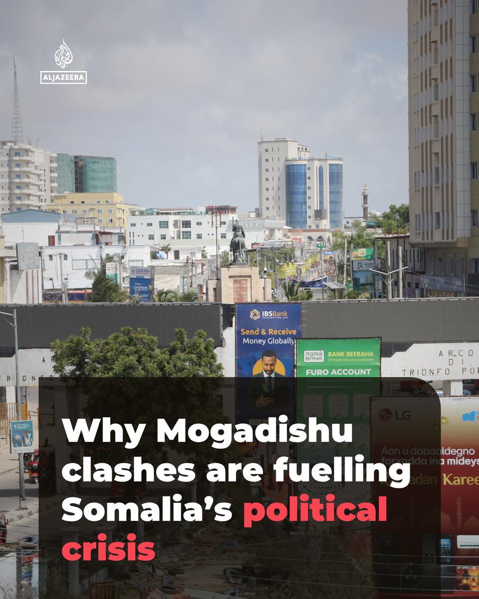 AJEnglish's tweet photo. Tensions over Somali elections escalate into violence, leaving Mogadishu residents grappling with fear and disruption https://t.co/ExLjQCp8wU https://t.co/pHuEPEdPVD