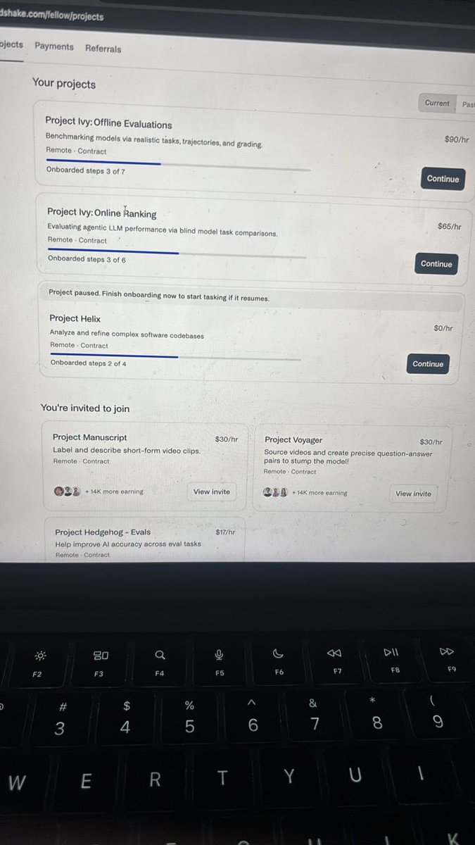 Astrix0_'s tweet photo. Just completed project Ivy onboarding  on Handshake successfully.

If you have Project Ivy or Project Helix, DM for onboarding  and account management.

This is 65$/hr and you can work 40 to 50 hours weekly. https://t.co/b51Uak3wDL