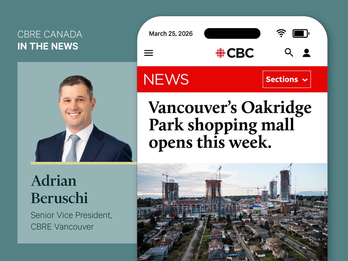 cbreCanada's tweet photo. "It's definitely the most ambitious retail project in British Columbia's history," Adrian Beruschi tells CBC. The Oakridge Park shopping mall in Vancouver will finally open its doors to the public on Thursday - a $6.5 billion project that was first pitched a decade ago.

Read what Adrian has to say here: https://t.co/gkDiOsyz1e