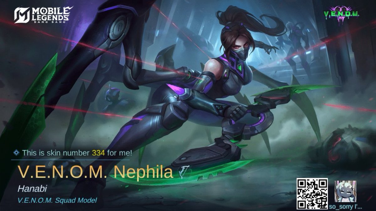IsengKun's tweet photo. I just obtained a new skin V.E.N.O.M. Nephila in Mobile Legends: Bang Bang! Let's face off against the world's best MOBA players together! 
https://t.co/iXuydzLzTU https://t.co/vMFs9TmuGF