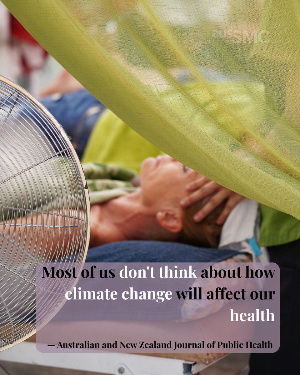 AusSMC's tweet photo. 🥵 While most people think climate change is happening, only around half of us have really thought about how climate change affects health, and less than half of us think climate change will harm our own health in the next decade

https://t.co/7hhupXIa13

#science #climatechange https://t.co/B5rmSMdF5J
