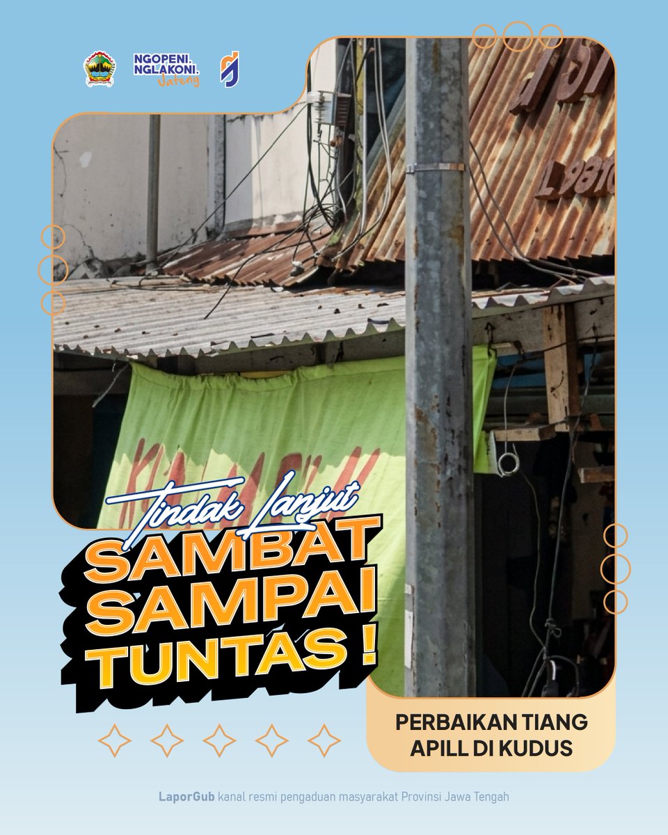 LaporGub_'s tweet photo. Kabar baik nih!
Tiang APILL yang sempat miring sudah diperbaiki oleh Dinas Perhubungan Kabupaten Kudus.
Semoga makin aman dan nyaman untuk pengguna jalan π
#SambatTuntas
#LaporGub
#SambatTanpaTerhambat
#SambatMudah
#NgopeniNglakoni https://t.co/6IFLMbPQMB