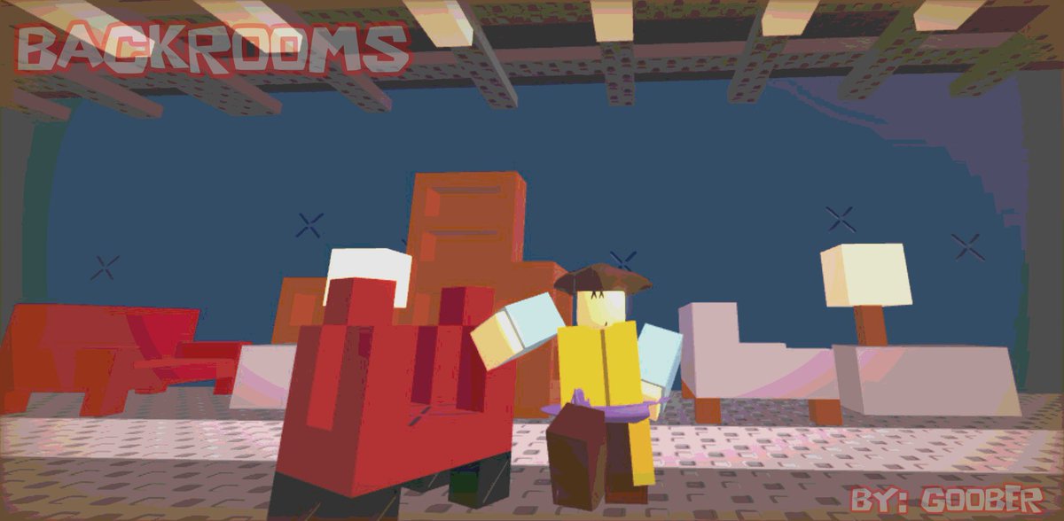 Gooby3579461's tweet photo. ClaretChalk - “COME ON DOWN TO BLOXXER’S EMPIRE! PRICES SO LOW IT’ll FEEL LIKE YE’R STEALIN FROM ME!”

the backrooms movie render but… RETRO!!! 

#TheBackrooms #roblox #robloxart #Backrooms #TheBackroomsMovie
#Rblxrenderstwt https://t.co/WKq6Jsv0kj