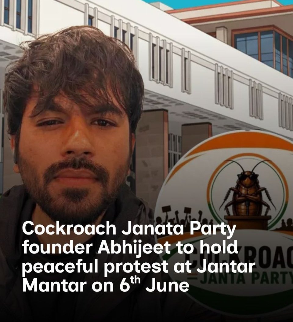 aapkamuddasir's tweet photo. Youth of India, this is your moment.
Tomorrow, @abhijeet_dipke and other Cockroaches from @Cockroachisback will be at Jantar Mantar, New Delhi. Join and raise your voice.

To all Cockroaches across the country:
Stand together, united and determined, for your future and your rights ✊

#CockroachMovement #JantarMantar #YouthPower #StudentsVoice  #IndiaYouth #SpeakUp #Democracy #InquilabZindabad