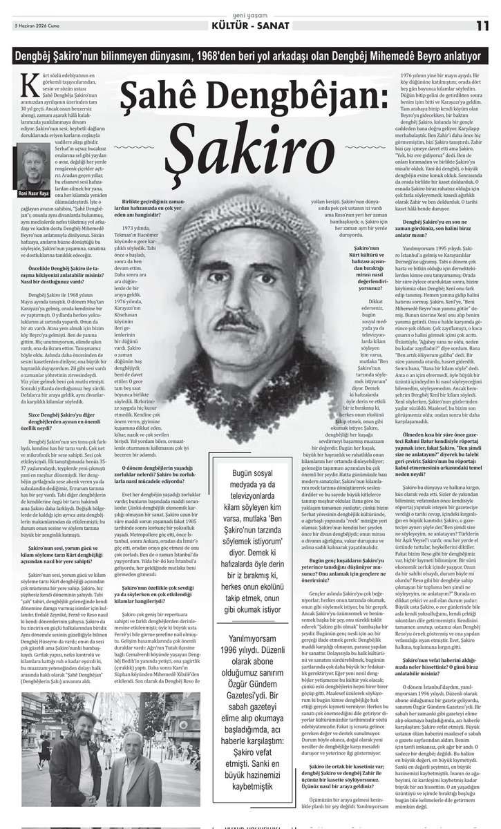 ronikaya65's tweet photo. Kürt sözlü edebiyatının en görkemli taşıyıcılarından, sesin ve sözün ustası Şahê Dengbêja Şakiro’nun aramızdan ayrılışının üzerinden tam 30 yıl geçti. Ancak onun benzersiz ahengi, zamanı aşarak hâlâ kulaklarımızda yankılanmaya devam ediyor. @Mala_dengbeja
https://t.co/B1Isst9VKI https://t.co/QQraJ5Bjg9