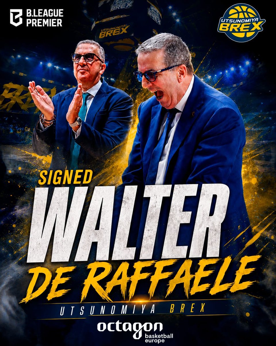 ChidiacOCT's tweet photo. The Italian Maestro Walter De Raffaele is the new head Coach of Japanese Power house @utsunomiyabrex . 
@OctagonBballEU @ThemisOCT
@B_LEAGUE 
 #bleague #octagonfamily #BREX #brexnation  #Bリーグ https://t.co/uQ8VoipwJo