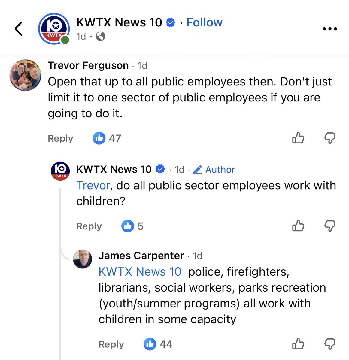 charlesfromtx's tweet photo. @kwtx is this appropriate as a news organization?  Such a leading and biased question just to crack back at the commenter.  This was in response to a comment on your story on the clearly pro-voucher dashboard on public school teachers. https://t.co/byblu42EY2