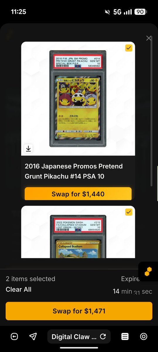 dtudball14's tweet photo. Fav @Beezie claw pull would probably have to be Sandstorm Umbreon (unfortunately not Moonbreon)

Biggest grail pulled - Pretend Grunt Pika

Favourite claw moment - probably hitting the '99 Zapdos on a late night pull!

#ClawIsLife https://t.co/jfVF6CvlFN