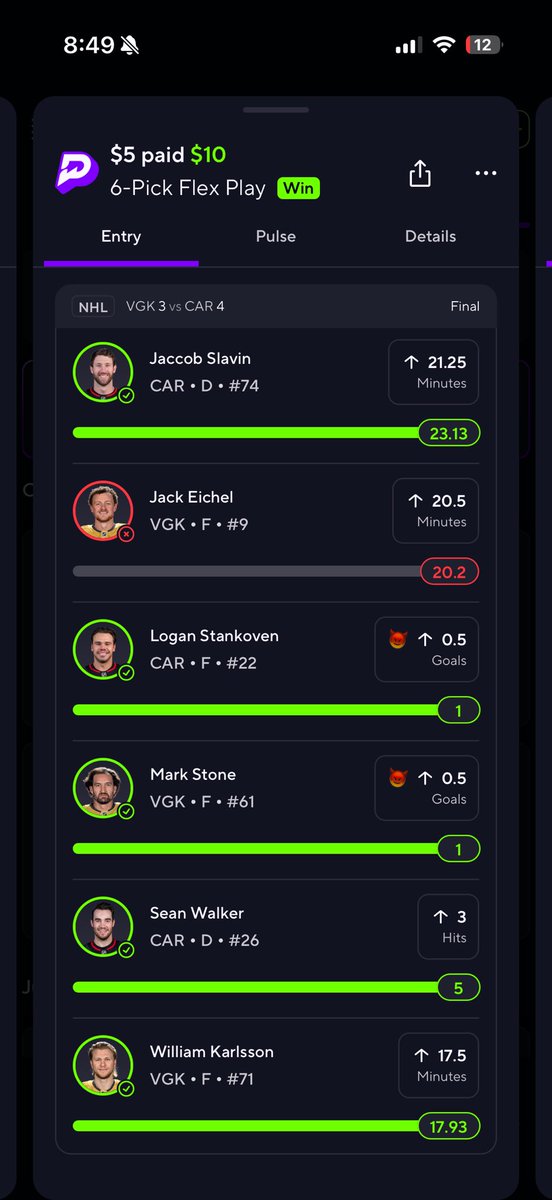 grantlyon31's tweet photo. @PrizeSupport this slip is not correct as Eichel finished with 22 minutes time on ice https://t.co/mKf38J6gNc