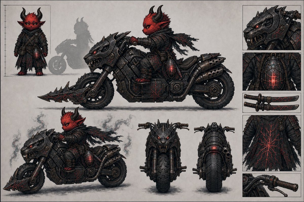 TheMiddlerGrey's tweet photo. @Khornesche - Wish I would have Had Your little bike design earlier for the video. I love what it looks like when i had it reimagine this, in the design of the project. https://t.co/77FN2uYrli