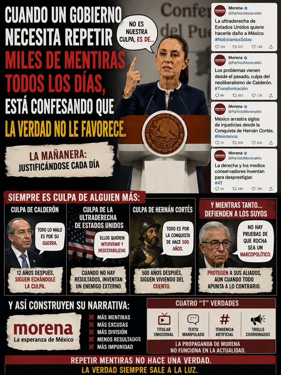 Cuestionando247's tweet photo. @LuisaAlcalde @Claudiashein La propaganda puede amplificar una falsedad, pero no transformarla en realidad https://t.co/YRaoRxMkli