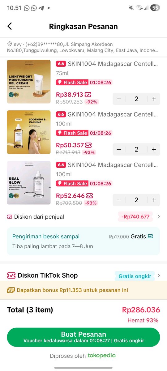 temnbaga's tweet photo. guyss cari barengan CO centella skin1004, dikirim dari malang bisa oren yaa https://t.co/p7vNWM2Uj1