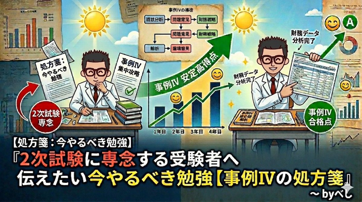 shindanshi_dojo's tweet photo. おはようございます、べしです。2次試験のみを受験する方へ、今やるべき事例Ⅳの勉強について考えました。考えれば考えるほど・・・。
https://t.co/IdRXICkVRt
#中小企業診断士試験　#一発合格　#2次試験　#事例Ⅳ https://t.co/gpd3rLk1rh