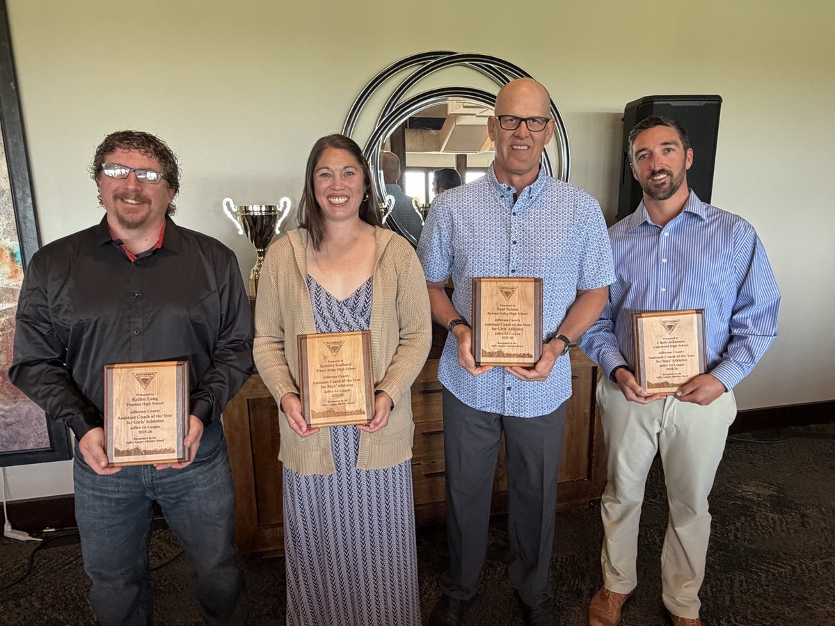 JeffcoAthletics's tweet photo. Great day to honor Jeffco’s assistant coaches, coaches &amp; athletes of the year today. And thanks to @9Preps &amp; @JimmieSearfoss on coming out to The Vista at Applewood. Look for the story on the Prep Rally. #copreps https://t.co/kVuJmseQYK